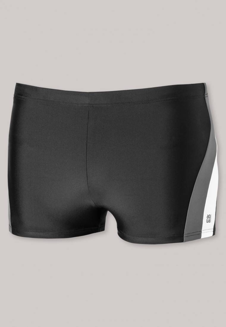 Schiesser Badehose Wirkware Recycelt Seitliche Streifen Schwarz - Nautical Active