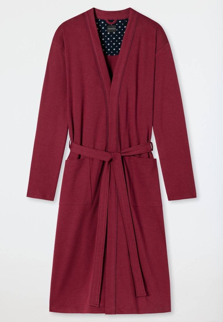Schiesser Bademantel Fine Interlock Bordeaux - Essentials