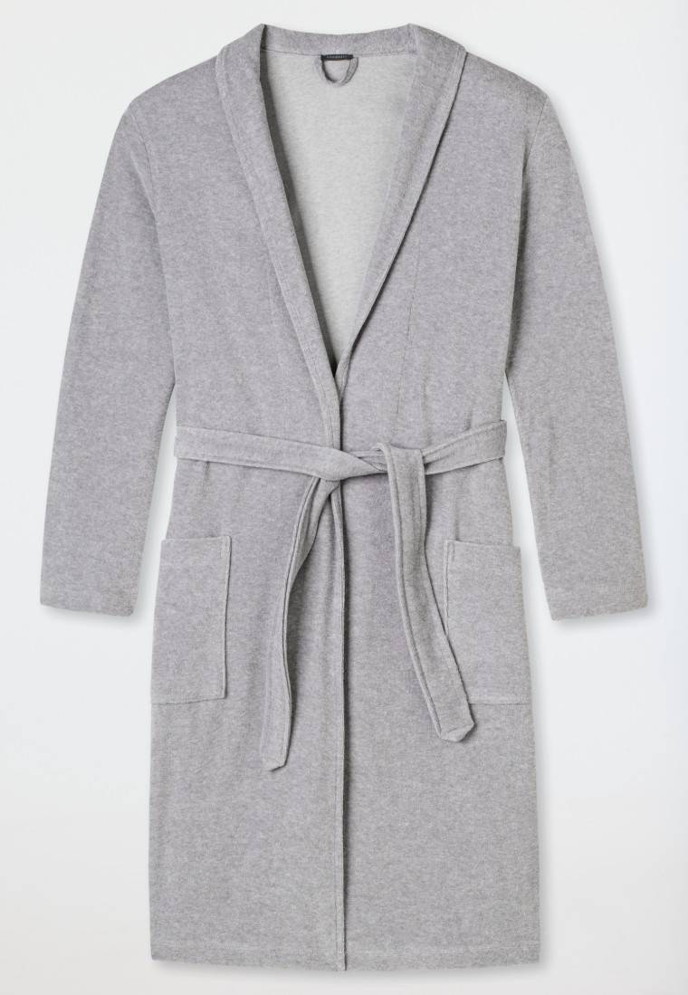 Schiesser Bademantel Leichtfrottee Grau Meliert - Selected!premium