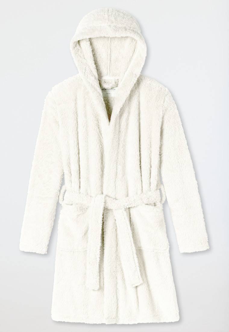 Schiesser Bademantel Teddy-Fleece Off-white - Original Classics