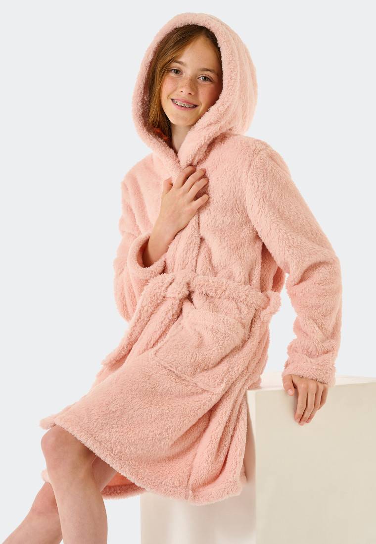 Schiesser Bademantel Teddy-Fleece rosé - Original Classics