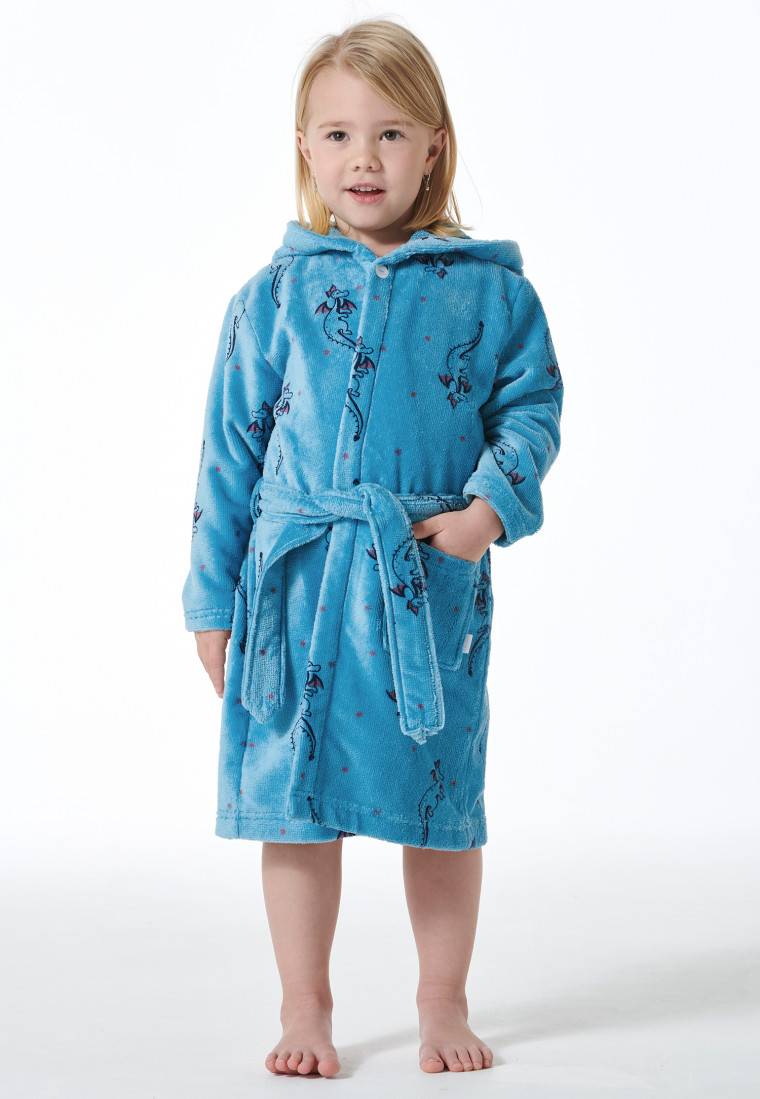 Schiesser Bademantel Velours Drachendruck Aquarium - Girls World