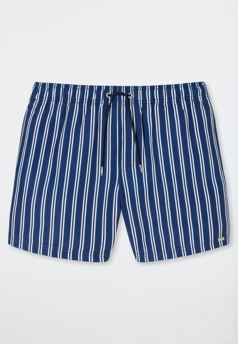 Schiesser Badeshorts Webware Gestreift Off-white - Classic Swim