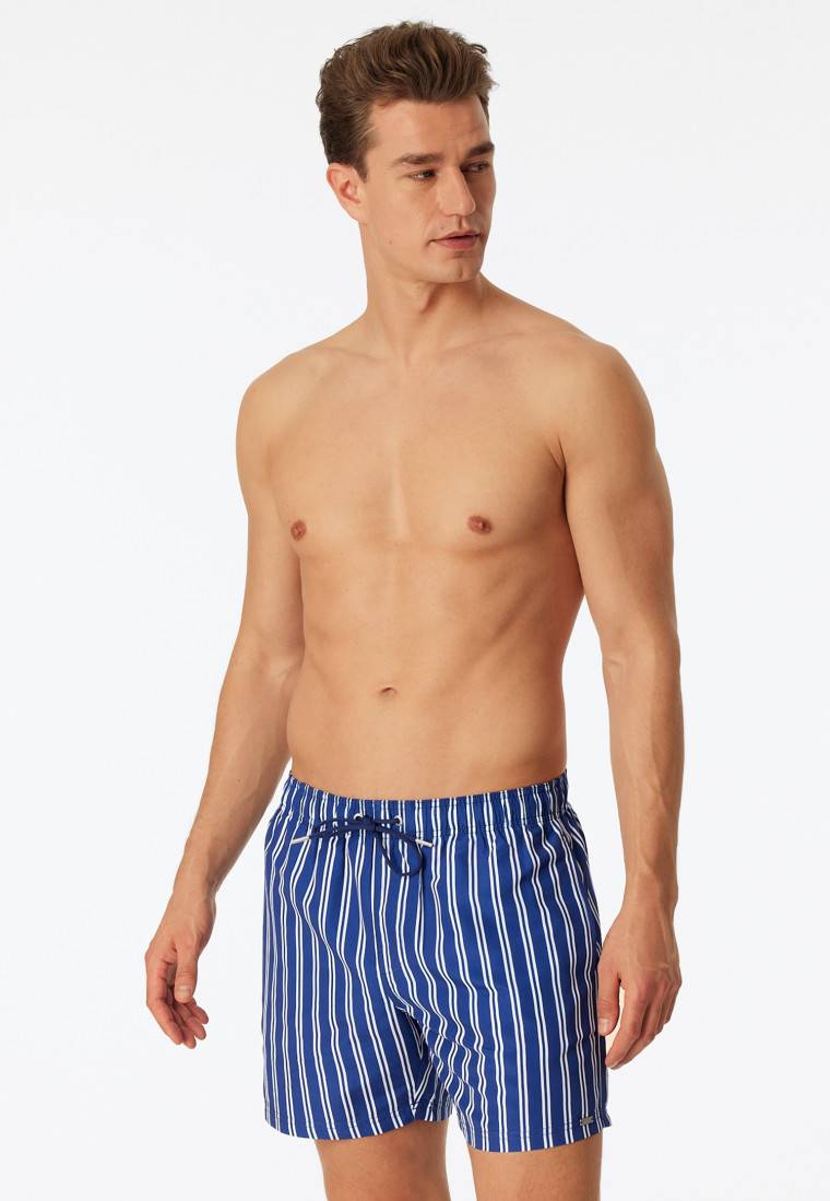 Schiesser Badeshorts Webware gestreift off-white - Classic Swim