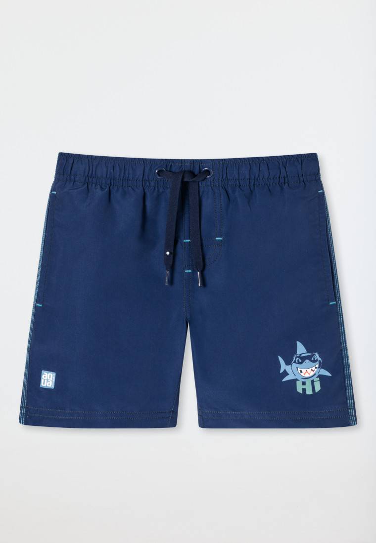 Schiesser Badeshorts Webware Hai Blau - Aqua Kids Boys