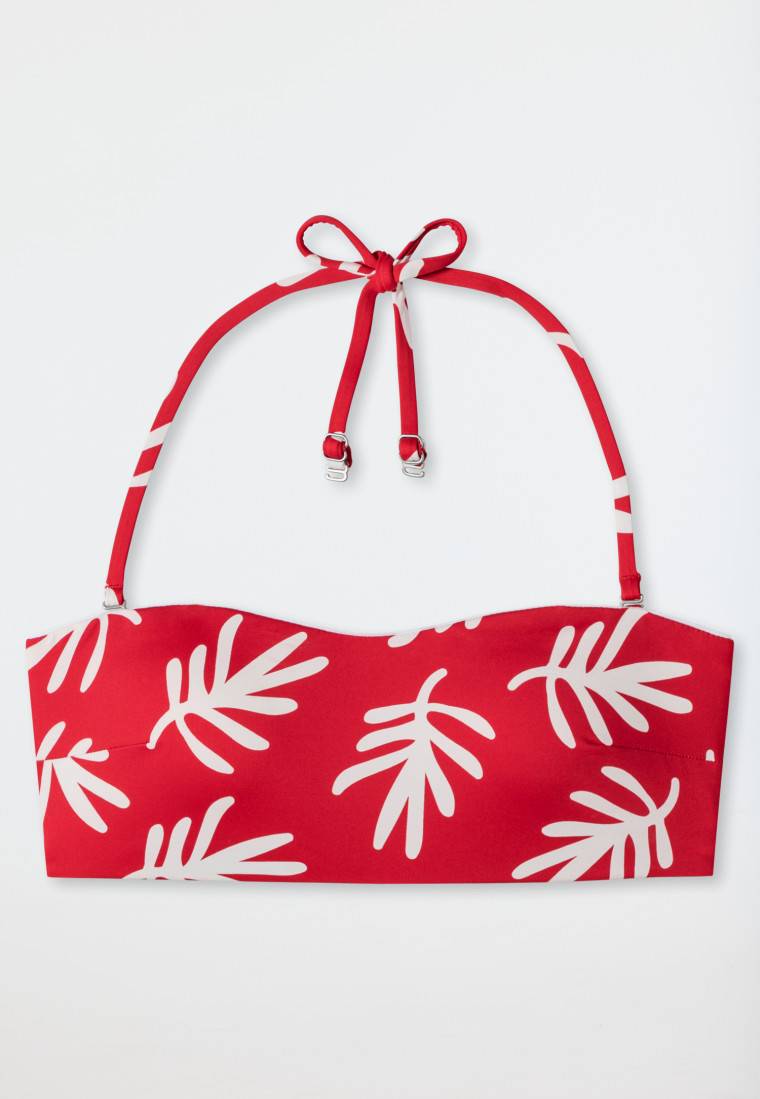 Schiesser Bandeau Bikini-Top Gefüttert Softcups Variable Träger Korallen Rot - Mix & Match Coral Life