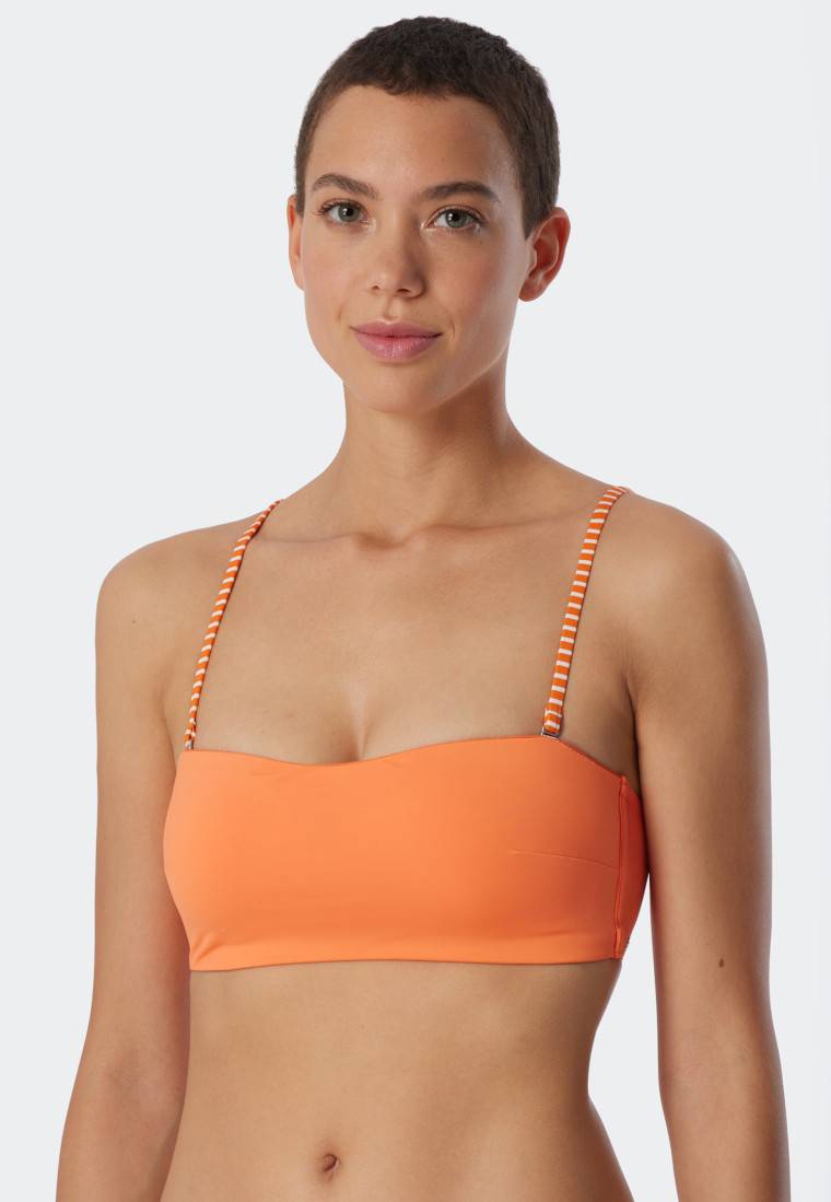 Schiesser Bandeau Bikini-Top Gefüttert Softcups Variable Träger Orange - Mix & Match Reflections