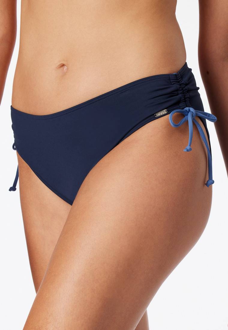 Schiesser Bandeau Bügel-Bikini Softcups Variable Träger Midi-Slip Verstellbare Seiten Nachtblau - Ocean Swim