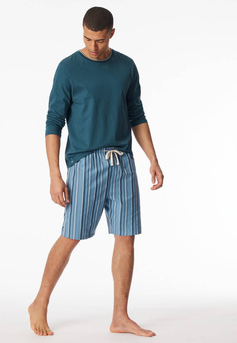 Schiesser Bermudashorts Webware Organic Cotton mehrfarbig gestreift - Mix+Relax