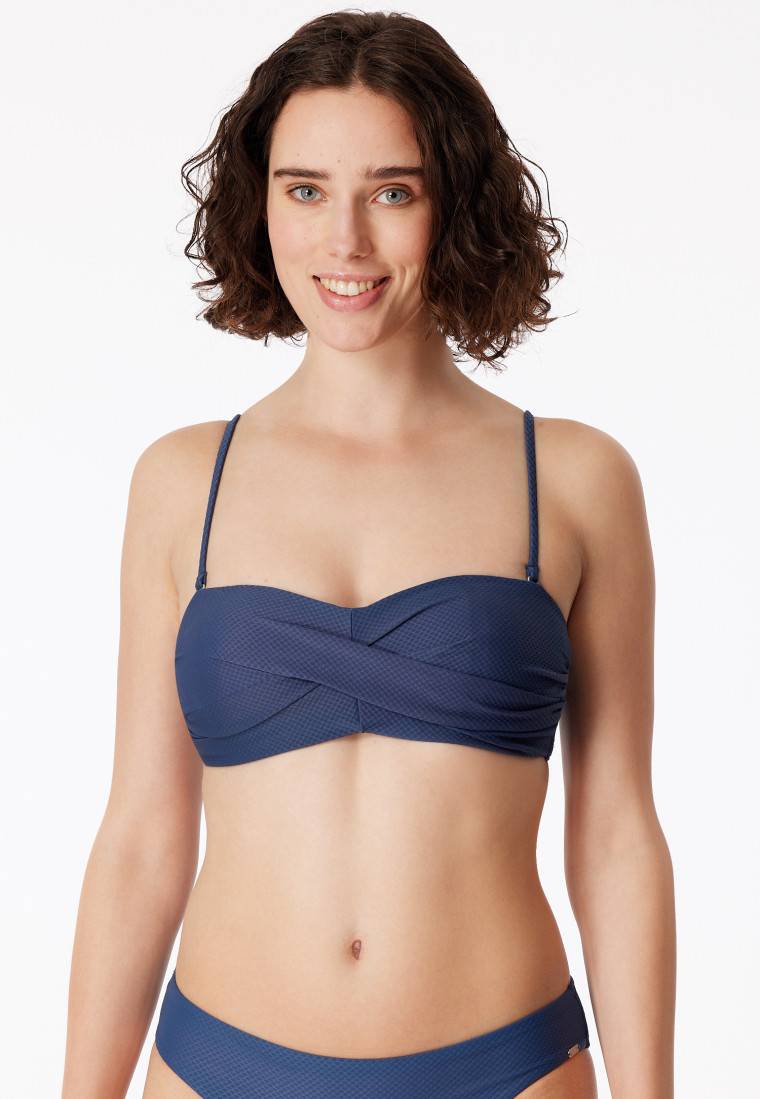 Schiesser Bikini Bandeau-Top Variable Träger Blau - Aqua Mix & Match