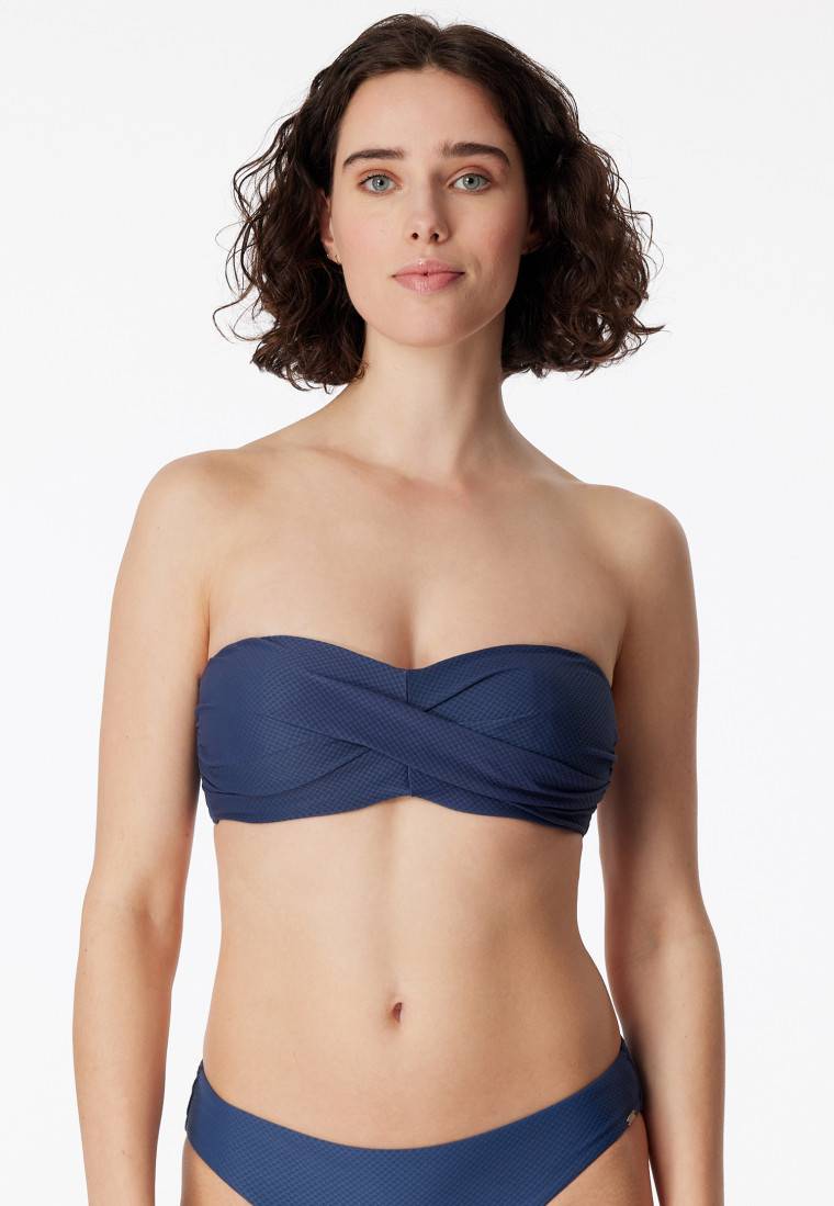 Schiesser Bikini Bandeau-Top Variable Träger Blau - Aqua Mix & Match