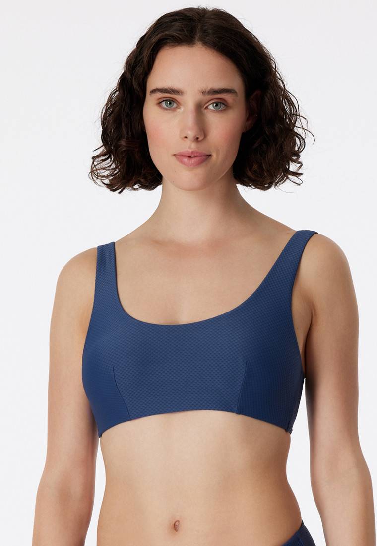 Schiesser Bikini Bustier-Top Herausnehmbare Pads Blau - Aqua Mix & Match