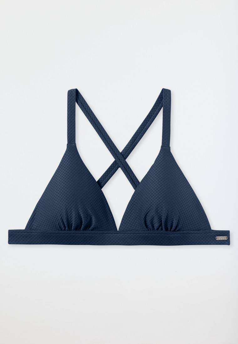 Schiesser Bikini Triangel-Top Herausnehmbare Pads Variable Träger Blau - Aqua Mix & Match