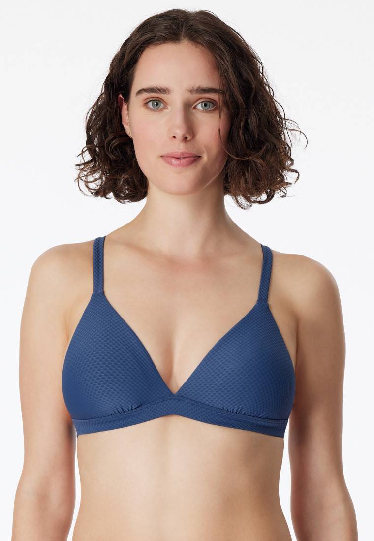 Schiesser Bikini Triangel-Top Herausnehmbare Pads Variable Träger Blau - Aqua Mix & Match