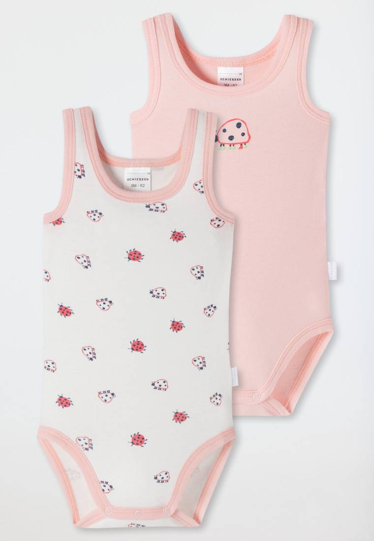 Schiesser Bodys 2er-Pack Feinripp Träger Marienkäfer Mehrfarbig - Natural Love