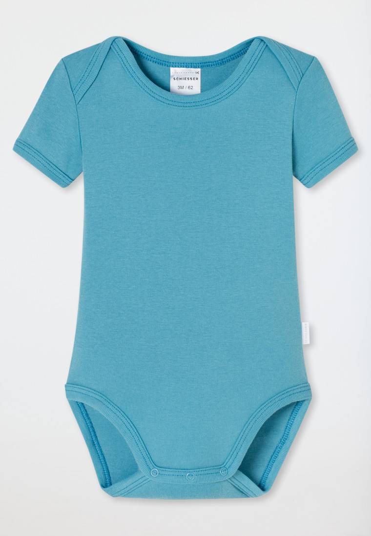 Schiesser Bodys Kurzarm 2er-Pack Feinripp Hellblau - Natural Love