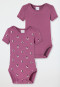 Schiesser Bodys kurzarm 2er-Pack Feinripp Ringel malve - Natural Love