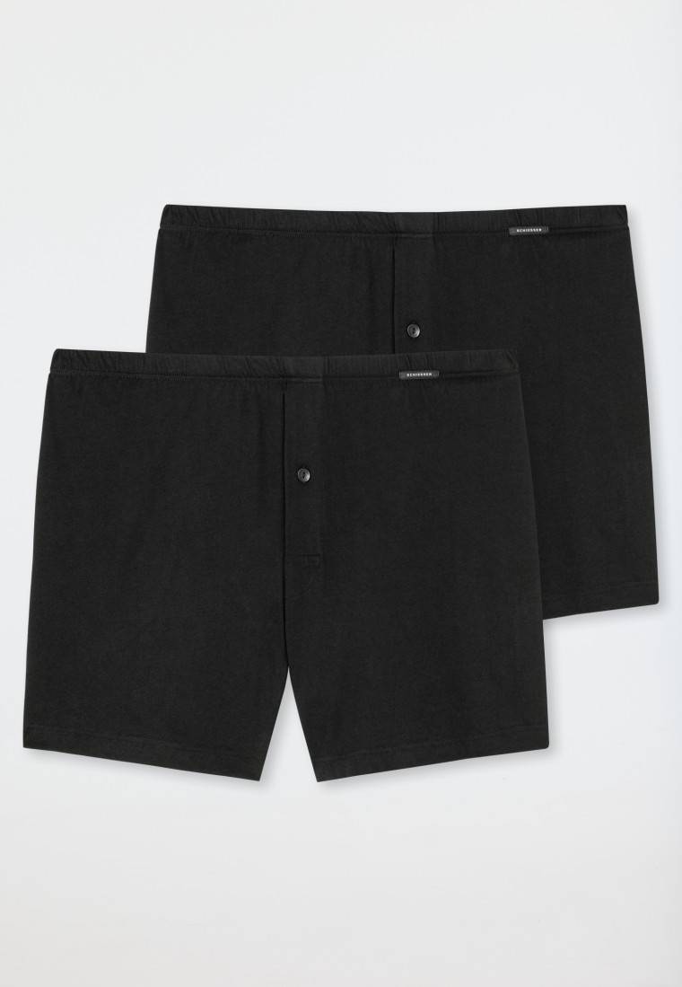Schiesser Boxershorts 2er-Pack Jersey Schwarz - Boxershorts Multipack