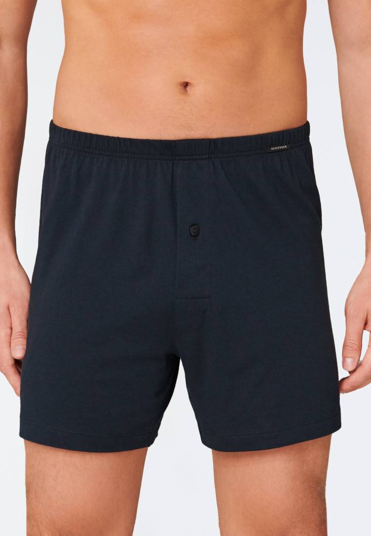 Schiesser Boxershorts 2er-Pack Jersey Schwarz/ Dunkelblau - Boxershorts Multipack