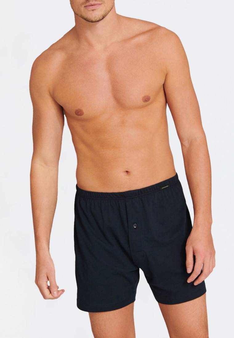 Schiesser Boxershorts 2er-Pack Jersey schwarz/ dunkelblau - Boxershorts Multipack