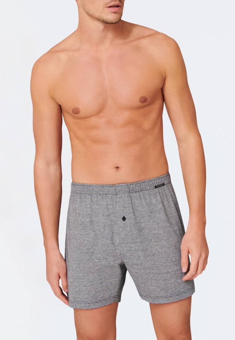 Schiesser Boxershorts 2er-Pack Jersey schwarz/ grau - Boxershorts Multipack