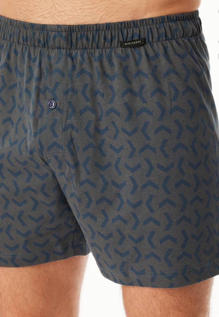 Schiesser Boxershorts 2er-Pack Jersey Uni Gemustert - Boxershorts Multipacks