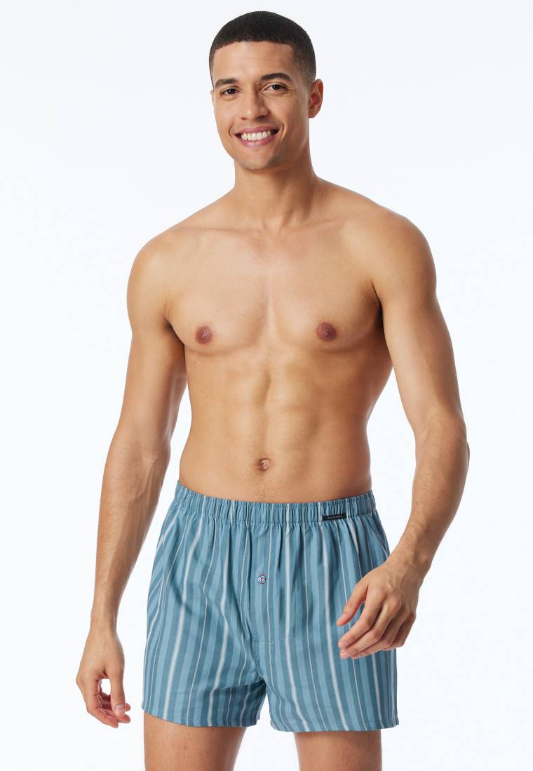 Schiesser Boxershorts 2er-Pack Webware uni & gestreift - Boxershorts Multipacks