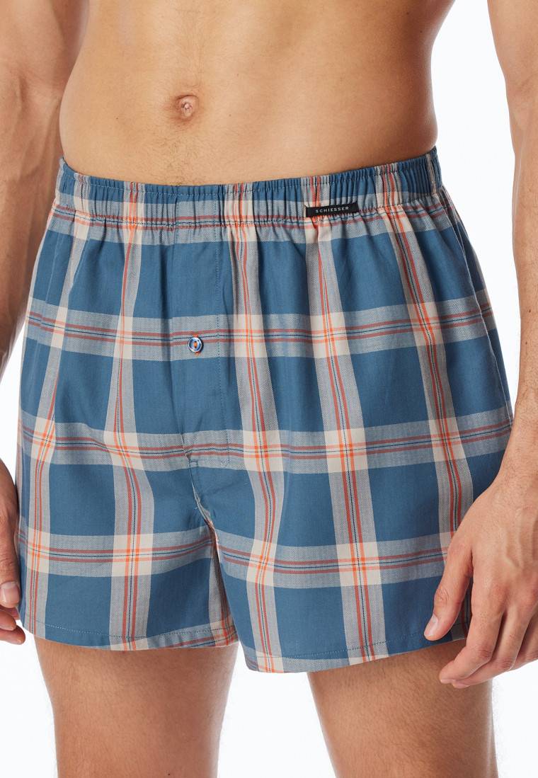 Schiesser Boxershorts 2er-Pack Webware Uni & Kariert - Boxershorts Multipacks