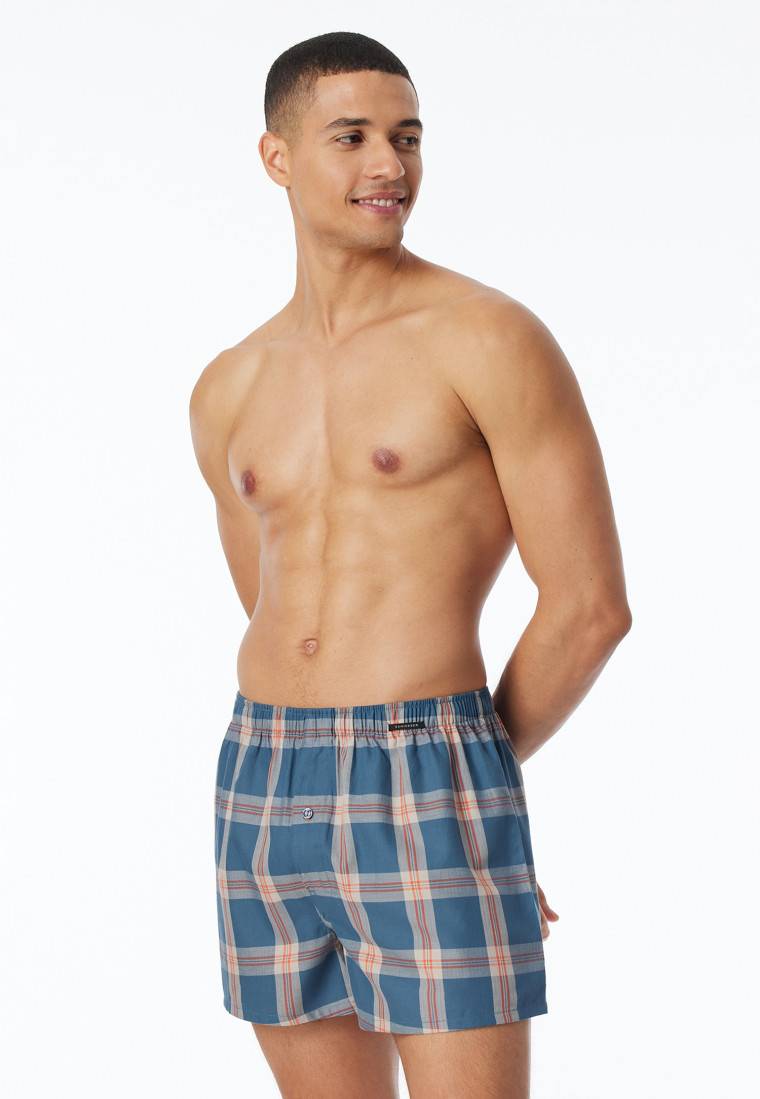 Schiesser Boxershorts 2er-Pack Webware uni & kariert - Boxershorts Multipacks