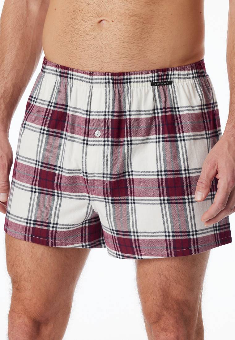 Schiesser Boxershorts 2er-Pack Webware Uni Kariert Mehrfarbig - X-Mas