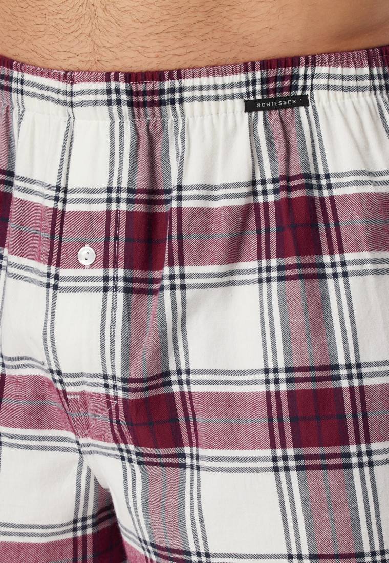 Schiesser Boxershorts 2er-Pack Webware Uni Kariert Mehrfarbig - X-Mas