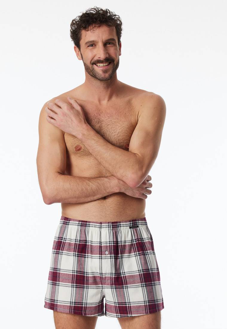 Schiesser Boxershorts 2er-Pack Webware uni kariert mehrfarbig - X-Mas