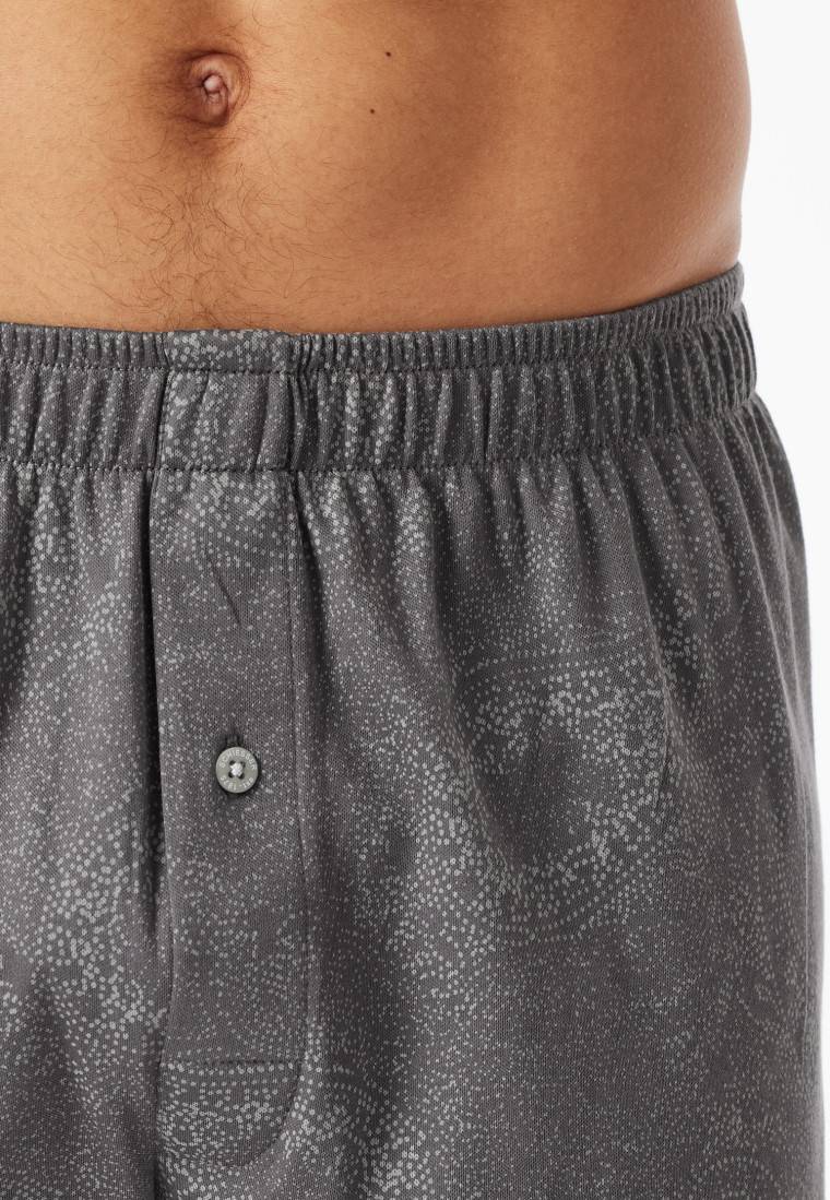 Schiesser Boxershorts Interlock Paisley Anthrazit Gemustert - Fine Interlock