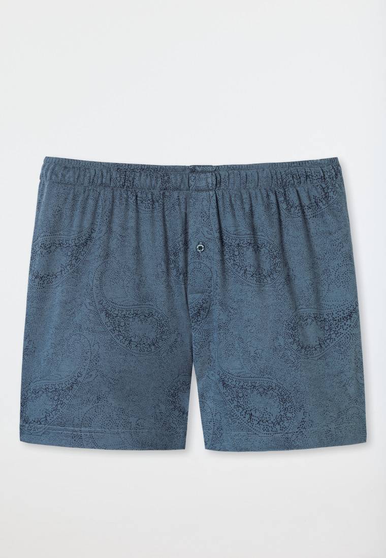 Schiesser Boxershorts Interlock Paisley Nachtblau - Fine Interlock