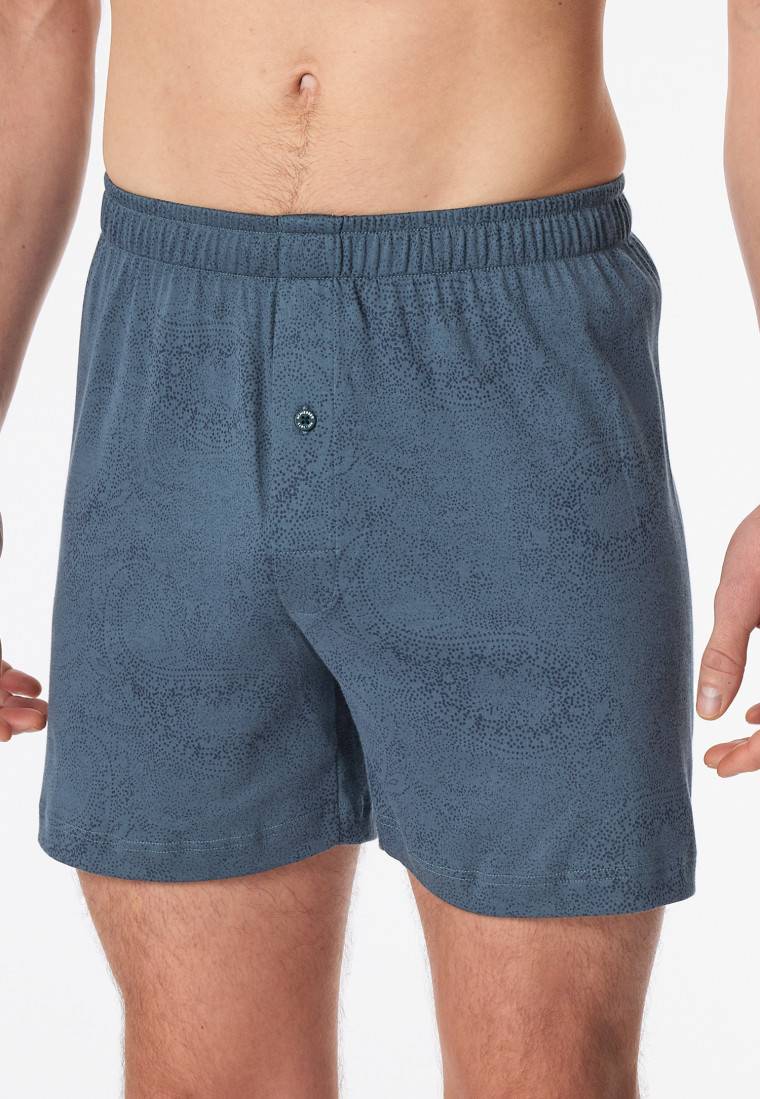 Schiesser Boxershorts Interlock Paisley Nachtblau - Fine Interlock