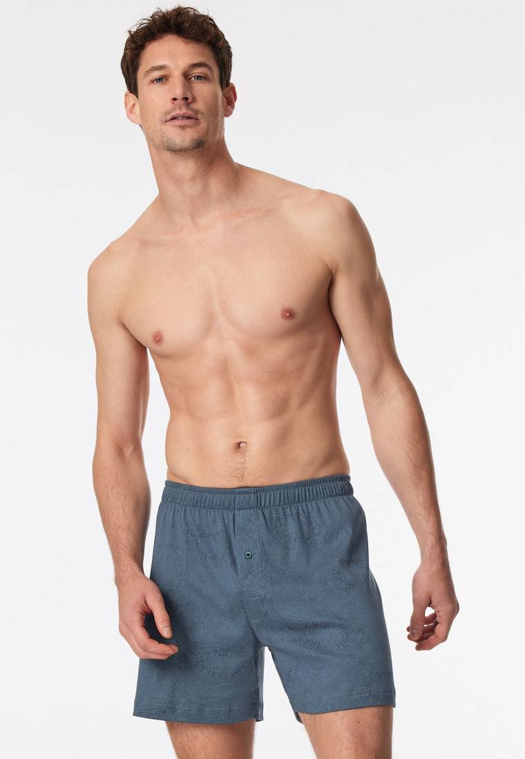 Schiesser Boxershorts Interlock Paisley nachtblau - Fine Interlock