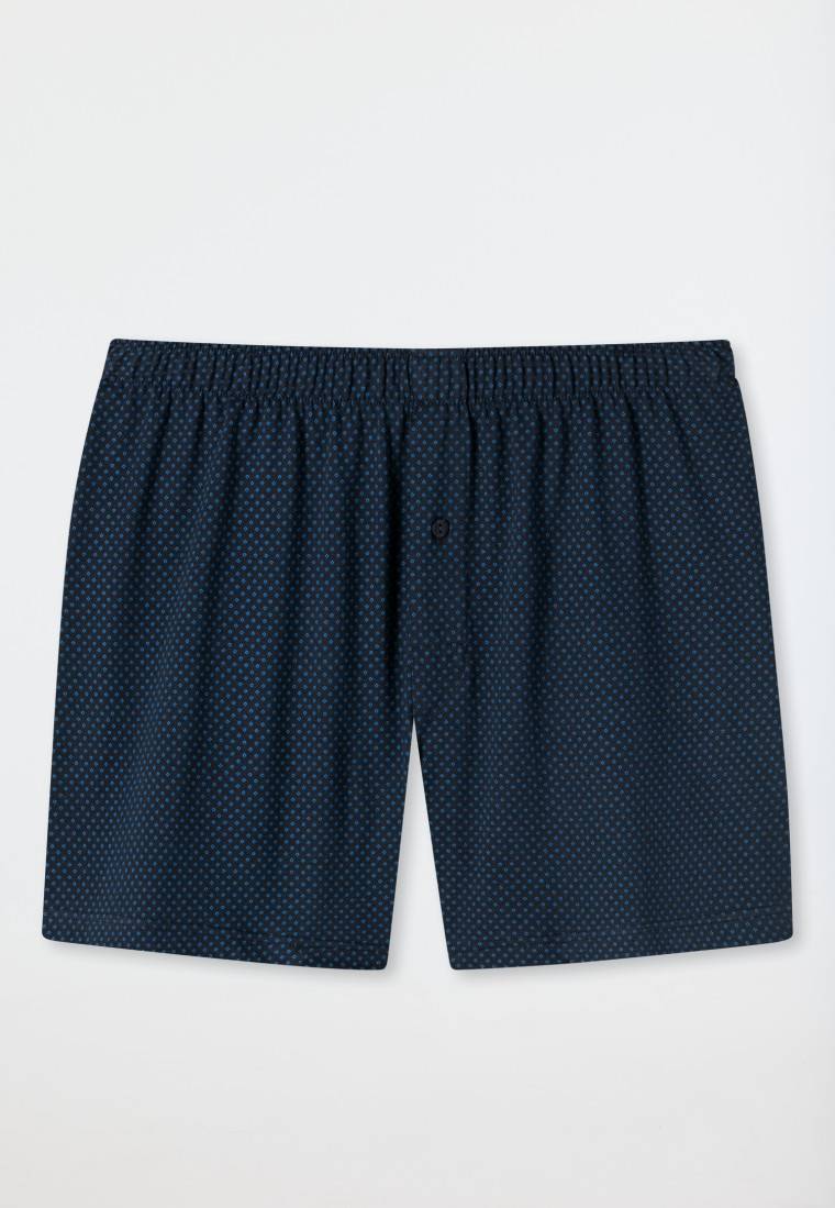 Schiesser Boxershorts Jersey Dunkelblau Gemustert - Cotton Casuals