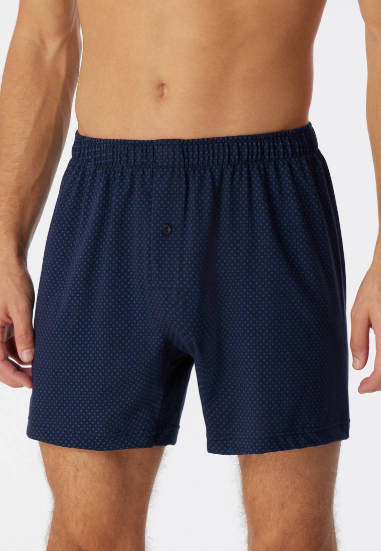 Schiesser Boxershorts Jersey Dunkelblau Gemustert - Cotton Casuals