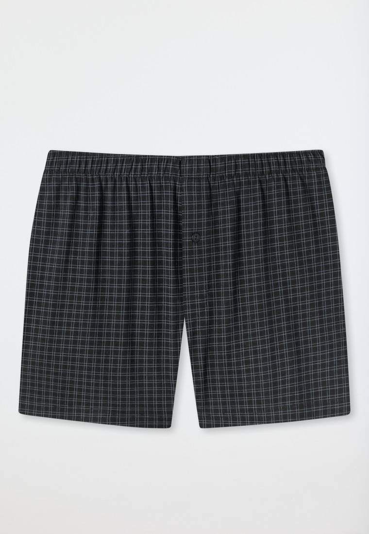 Schiesser Boxershorts Jersey Schwarz Kariert - Cotton Casuals