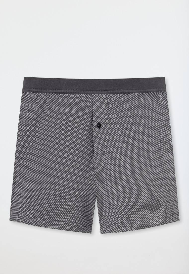 Schiesser Boxershorts Organic Cotton Gemustert Anthrazit - Comfort Fit