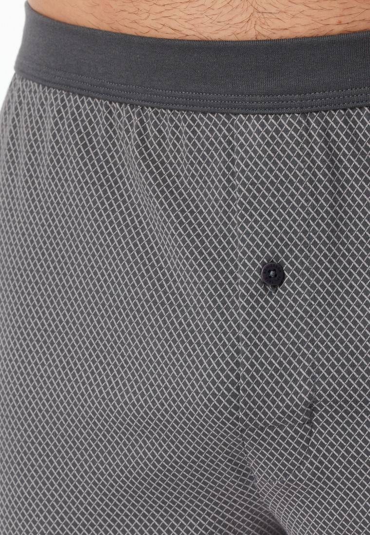 Schiesser Boxershorts Organic Cotton Gemustert Anthrazit - Comfort Fit