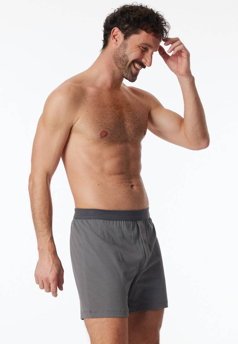 Schiesser Boxershorts Organic Cotton gemustert anthrazit - Comfort Fit