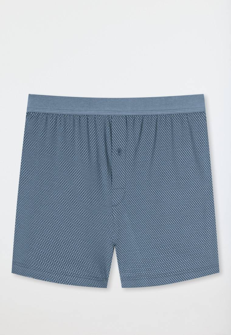 Schiesser Boxershorts Organic Cotton Gemustert Blaugrau - Comfort Fit