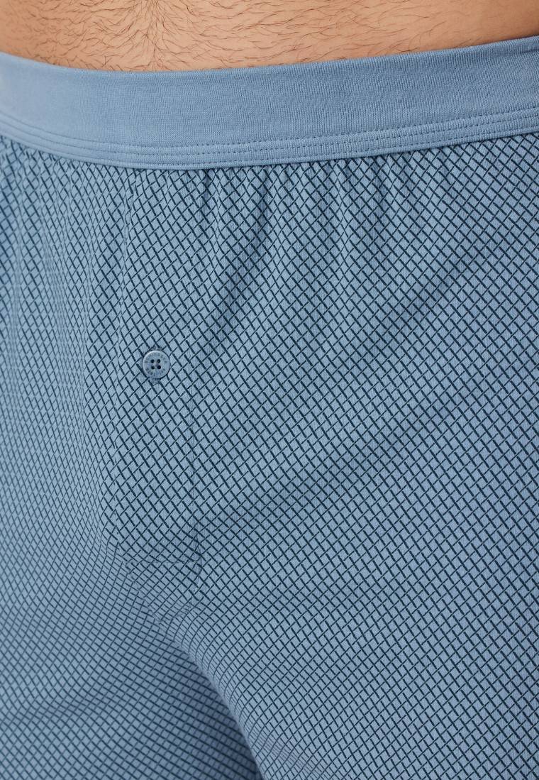 Schiesser Boxershorts Organic Cotton Gemustert Blaugrau - Comfort Fit