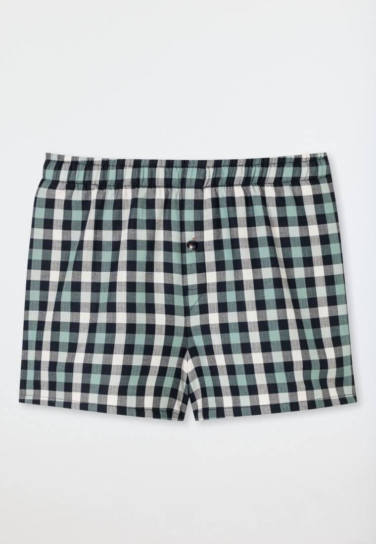 Schiesser Boxershorts Webware 2er Pack Karos Nachtblau/ Mehrfarbig - Boxershorts Multipacks