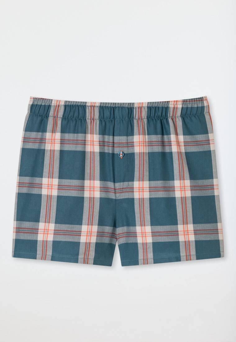 Schiesser Boxershorts Webware 2er Pack Karos Nachtblau/ Mehrfarbig - Boxershorts Multipacks