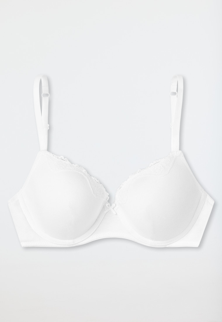 Schiesser Bügel-BH Mit Schale Und Spitze Weiß - Pure Cotton