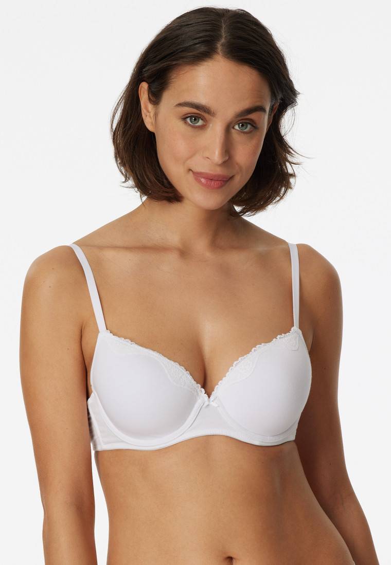 Schiesser Bügel-BH Mit Schale Und Spitze Weiß - Pure Cotton