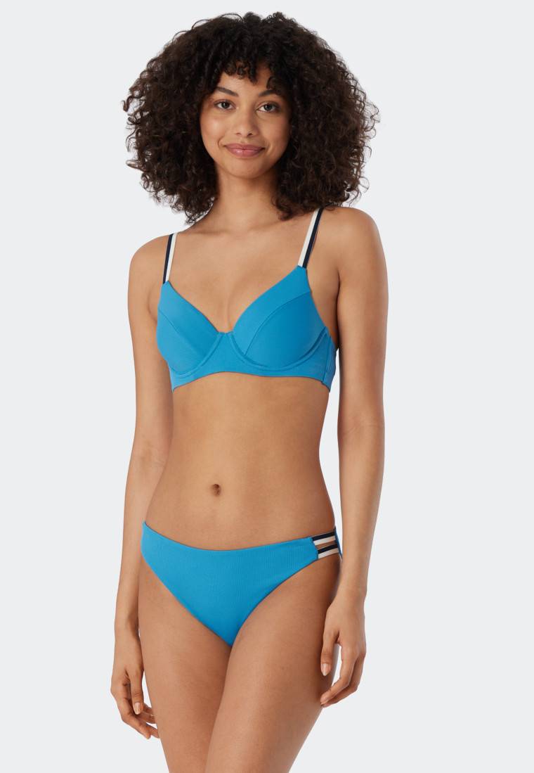 Schiesser Bügel-Bikini-Set Variable Träger Mini-Slip Ripp-Optik Aquarium - Underwater