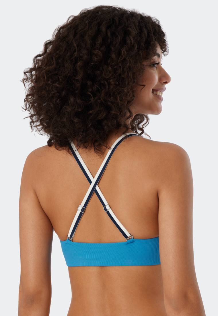 Schiesser Bügel-Bikini-Set Variable Träger Mini-Slip Ripp-Optik Aquarium - Underwater